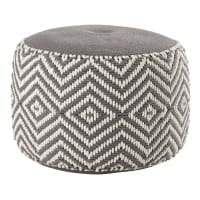 WARM - Sitzpuff aus Baumwolle, grau-weiß