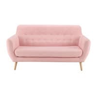 Skandinavischer-Sofa 2/3-Sitzer aus Stoff, rosa Skandinavischer-Sofa 2/3-Sitzer aus Stoff, rosa