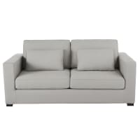 MILANO - Sofá cama de 2/3 plazas gris claro, colchón de 6 cm