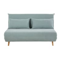 NIO - Sofá-cama de 2 lugares verde-água