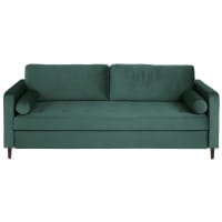 OLIVIA - Sofá-cama de 3/4 lugares em veludo verde