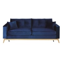 BROOKE - Sofá cama de 3/4 plazas azul