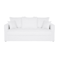 CÉLESTIN - Sofá cama de 3 plazas de lino lavado blanco