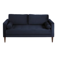OLIVIA - Sofá de 2/3 plazas de terciopelo azul oscuro
