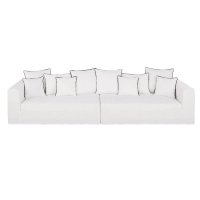 GIPSY - Sofá de 5 plazas de lino blanco