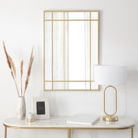 RUDA - Specchio in metallo dorato 80x55 cm