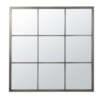 BARRY - Specchio in metallo spazzolato 110 cm x 110 cm