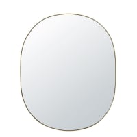 BADI - Specchio ovale in metallo dorato 91 cm x 111 cm