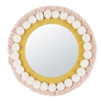 MIA - Specchio rosa, giallo e beige Ø 38 cm