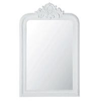ALTESSE - Specchio trumeau scolpito bianco in legno di paulonia H 120 cm