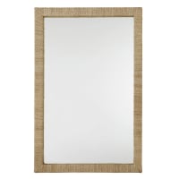 ALES - Spiegel aus beiger Kordel, 86x130cm
