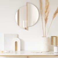 OLBIA - Spiegel aus goldfarbenem Metall, 43x51cm