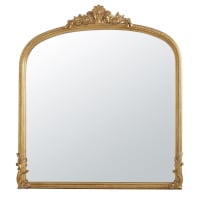 OMERA - Spiegel mit Zierleisten, Harz und goldfarbenes Paulownienholz 98x108cm
