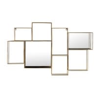 Spiegelwandregal aus goldfarbenem Metall Spiegelwandregal aus goldfarbenem Metall