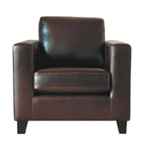 KENNEDY - Split Leather Armchair in Chocolate