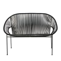 COPACABANA - Stackable 2/3-seater garden day bed in resin string and black metal
