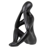 Statuetta cane in dolomite nera alt. 15 cm