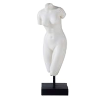 VENUS - Statuetta dea Venere bianca con base nera alt. 38 cm
