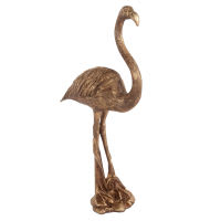 Statuetta fenicottero rosa dorata anticata, 43 cm Statuetta fenicottero rosa dorata anticata, 43 cm