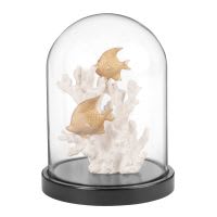 Statuetta scenario sottomarino con campana di vetro, 18 cm Statuetta scenario sottomarino con campana di vetro, 18 cm