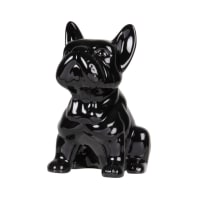MARCEL - Statuette chien en dolomite noire H15