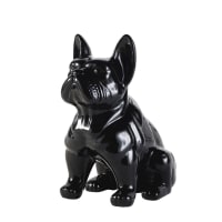 MARCEL - Statuette chien en dolomite noire H39