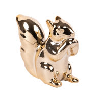 Statuette écureuil en porcelaine dorée H5 Statuette écureuil en porcelaine dorée H5