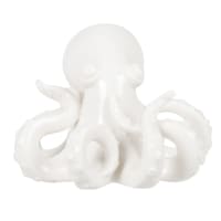 Statuette pieuvre en porcelaine blanche H9