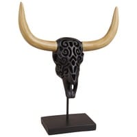 Statuette trophée tête de buffle H34 Statuette trophée tête de buffle H34
