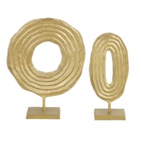 ARTEMISIA - Statuettes abstraites en métal doré (x2) H48
