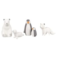 ALESUND - Statuettes animaux polaires en céramique blanche et gris anthracite (x5)