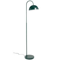 Stehlampe aus Glas und grünem Metall, H150cm