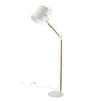 Stehlampe GROENLAND aus Metall und weißer Baumwolle, H 154 cm Stehlampe GROENLAND aus Metall und weißer Baumwolle, H 154 cm
