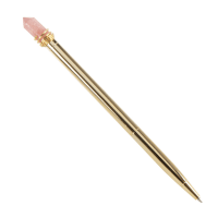 Set aus 2 - Stift aus goldfarbenem Metall und Rosenquartz