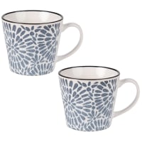 ISCHIA - Set of 2 - Stoneware Cup with Blue Floral Print