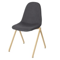 ABBY BUSINESS - Stuhl für gewerbliche Nutzung, anthrazitgrau mit Metallfüßen in Teakholznachahmung