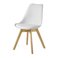 ICE - Stuhl im skandinavischen Stil aus Kautschukholz, hellweiß