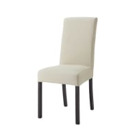 MARGAUX - Stuhlbezug aus Baumwolle, beige kittfarben 47x57