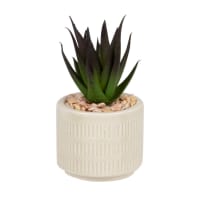 Lot de 4 - Succulente artificielle et pot en dolomite verte