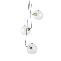 Suspension 3 globes en verre fumé Suspension 3 globes en verre fumé