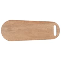 Tabla de cortar de madera de acacia marrón con forma ovalada
