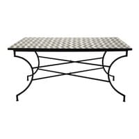 Table à manger en métal et zellige 6/8 personnes L160 Table à manger en métal et zellige 6/8 personnes L160