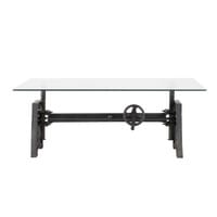 Table basse indus en verre et métal L 135 cm Table basse indus en verre et métal L 135 cm