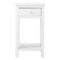 Table de chevet avec tiroir en bois blanc L 35 cm Table de chevet avec tiroir en bois blanc L 35 cm