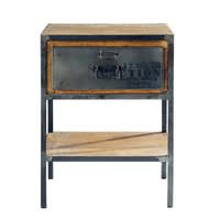 Table de chevet avec tiroir en métal noire L 45 cm Table de chevet avec tiroir en métal noire L 45 cm
