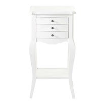 Table de chevet avec tiroirs en bois blanche L 37 cm Table de chevet avec tiroirs en bois blanche L 37 cm