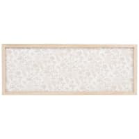 BONJOUR - Lot de 2 - Tableau imprimé et brodé beige et doré 40x15