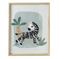 MINI JUNGLE - Tableau imprimé zèbre multicolore 35x45