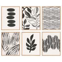 MESSEJANA - Tableaux beiges et noirs (x6) 15x19