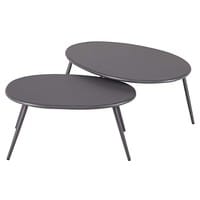 Tables gigognes de jardin en métal gris Tables gigognes de jardin en métal gris